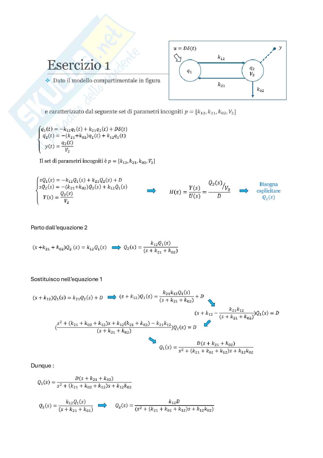 Esercizi di Modelli dei sistemi biologici Pag. 1
