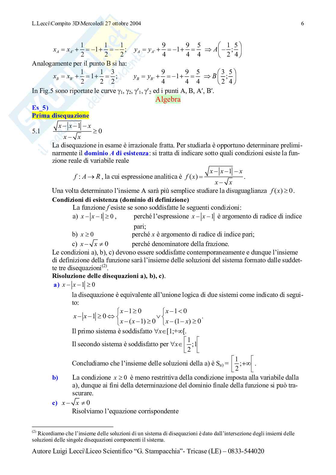 Compito in classe III liceo scientifico PNI Pag. 6