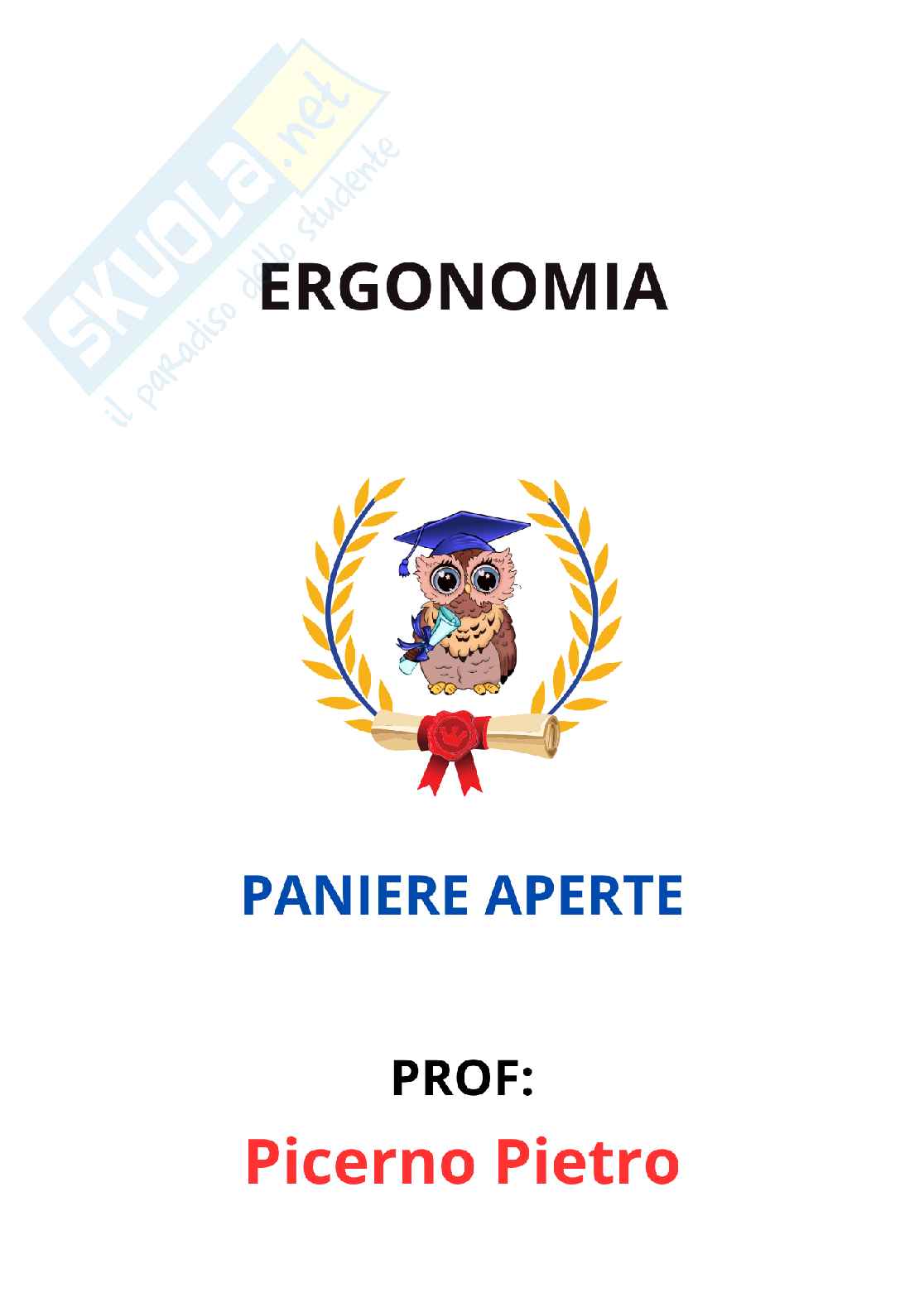 Paniere Ergonomia (2026) - Risposte aperte corrette  Pag. 1