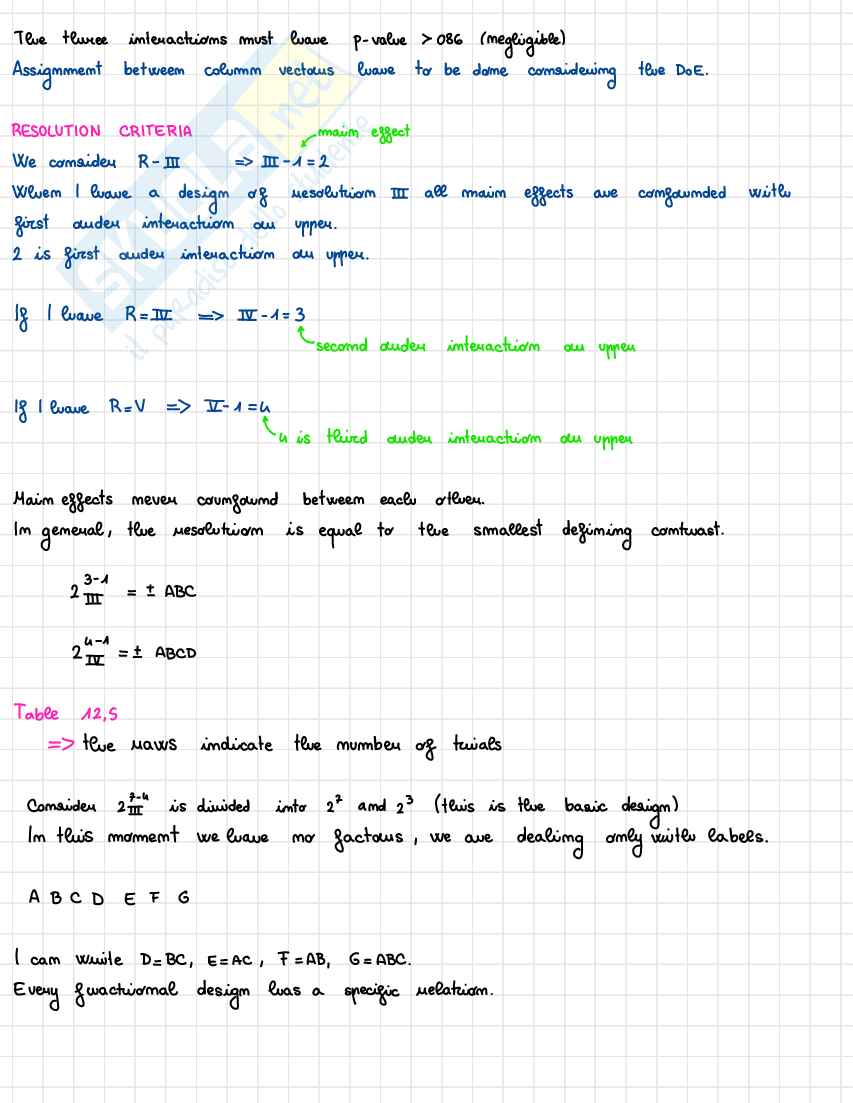Appunti Statistica per la sperimentazione e le previsioni in ambito tecnologico (Parte 2) Pag. 6