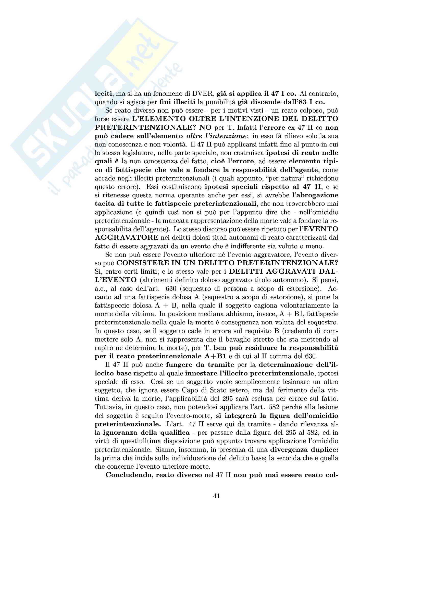 Diritto penale - la divergenza voluto Pag. 41