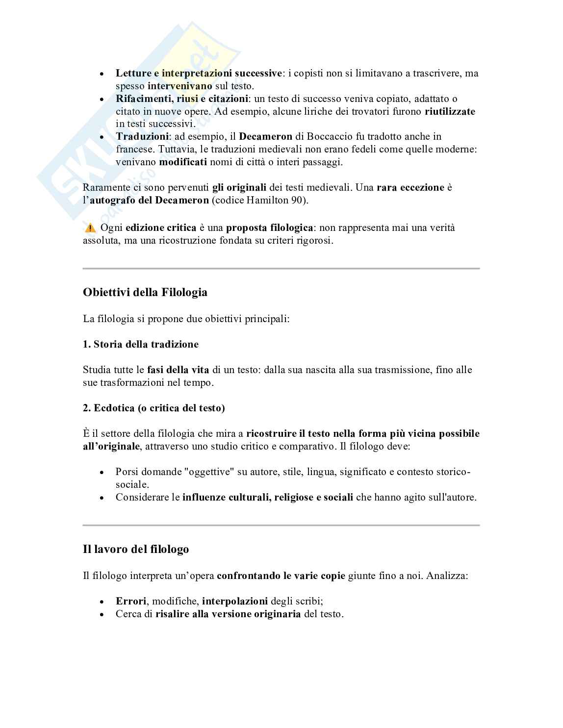 Appunti completi di Filologia romanza (avanzato) Pag. 2