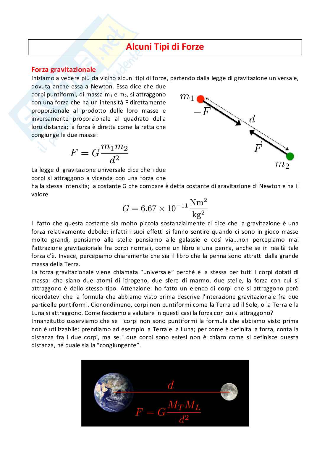 Alcuni tipi di forze  Pag. 1