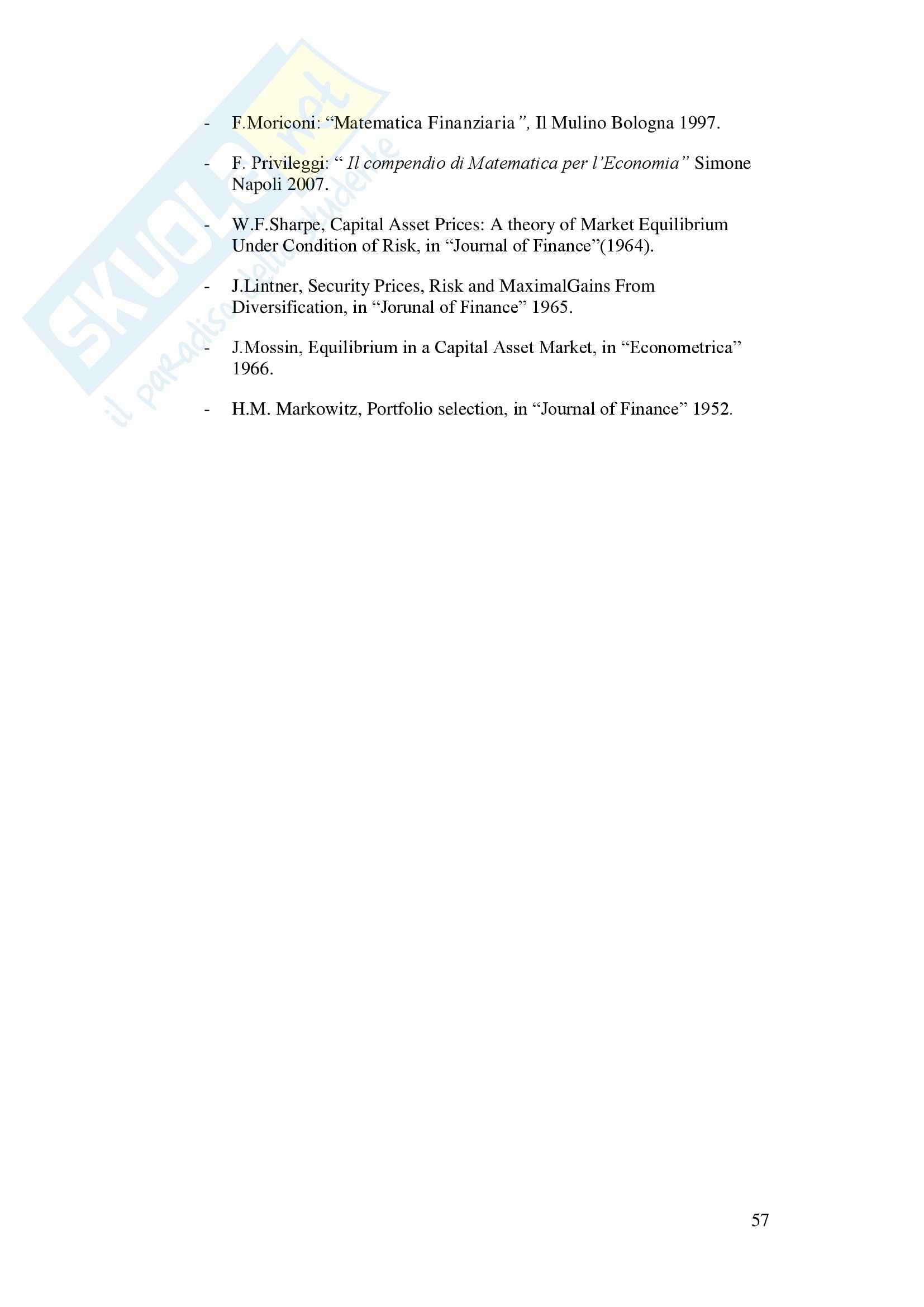 CAPM Capitol Asset Pricing Model - Tesi Pag. 61