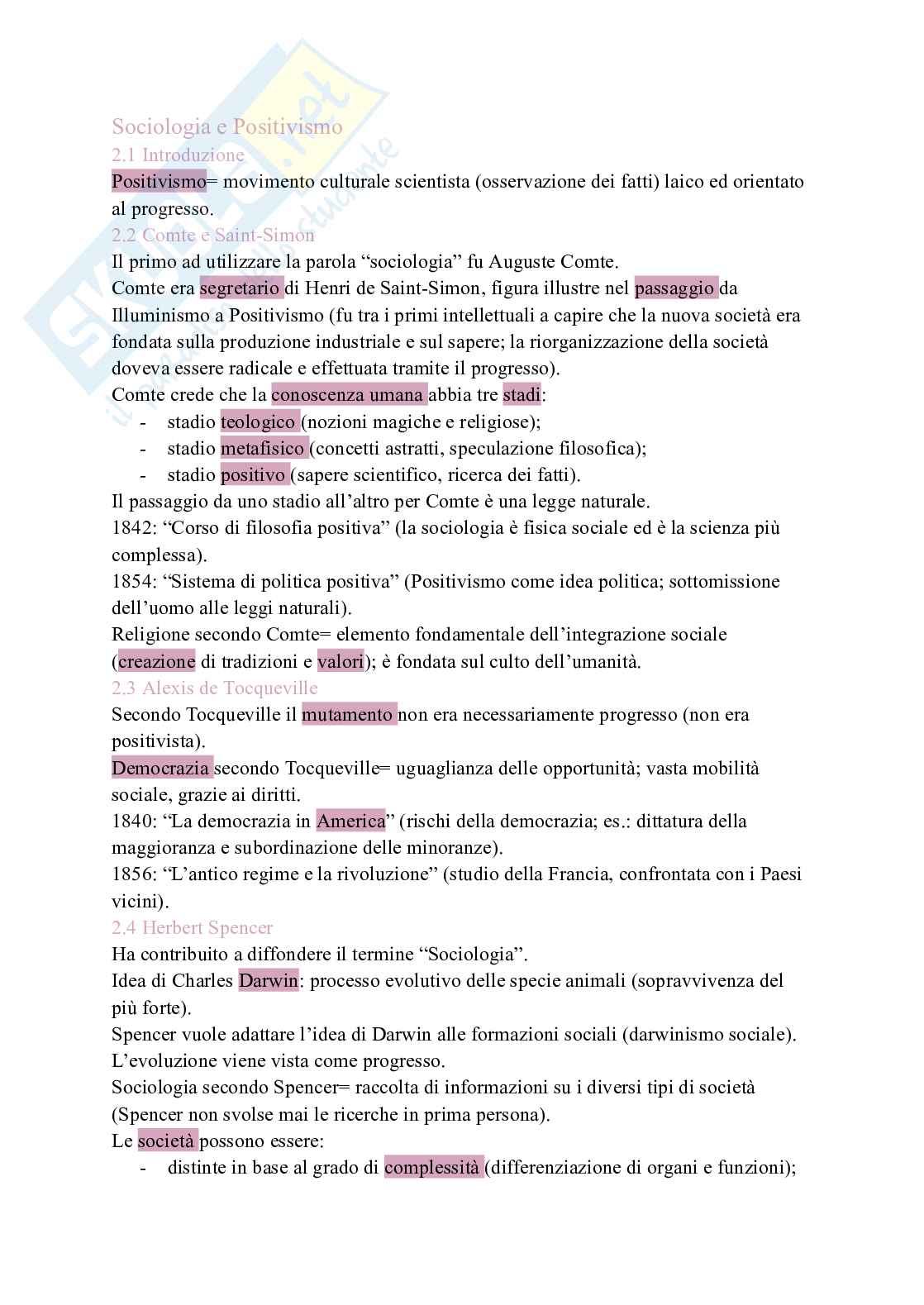 Riassunto esame Sociologia , Prof. Iannone Roberta, libro consigliato Il mondo in questione, Jedlowski Pag. 2