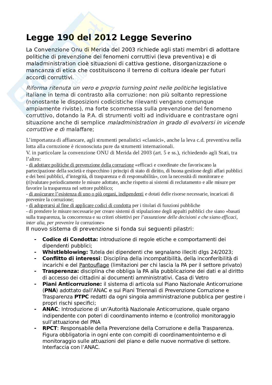 Anticorruzione L. 190 del 2012 Pag. 1