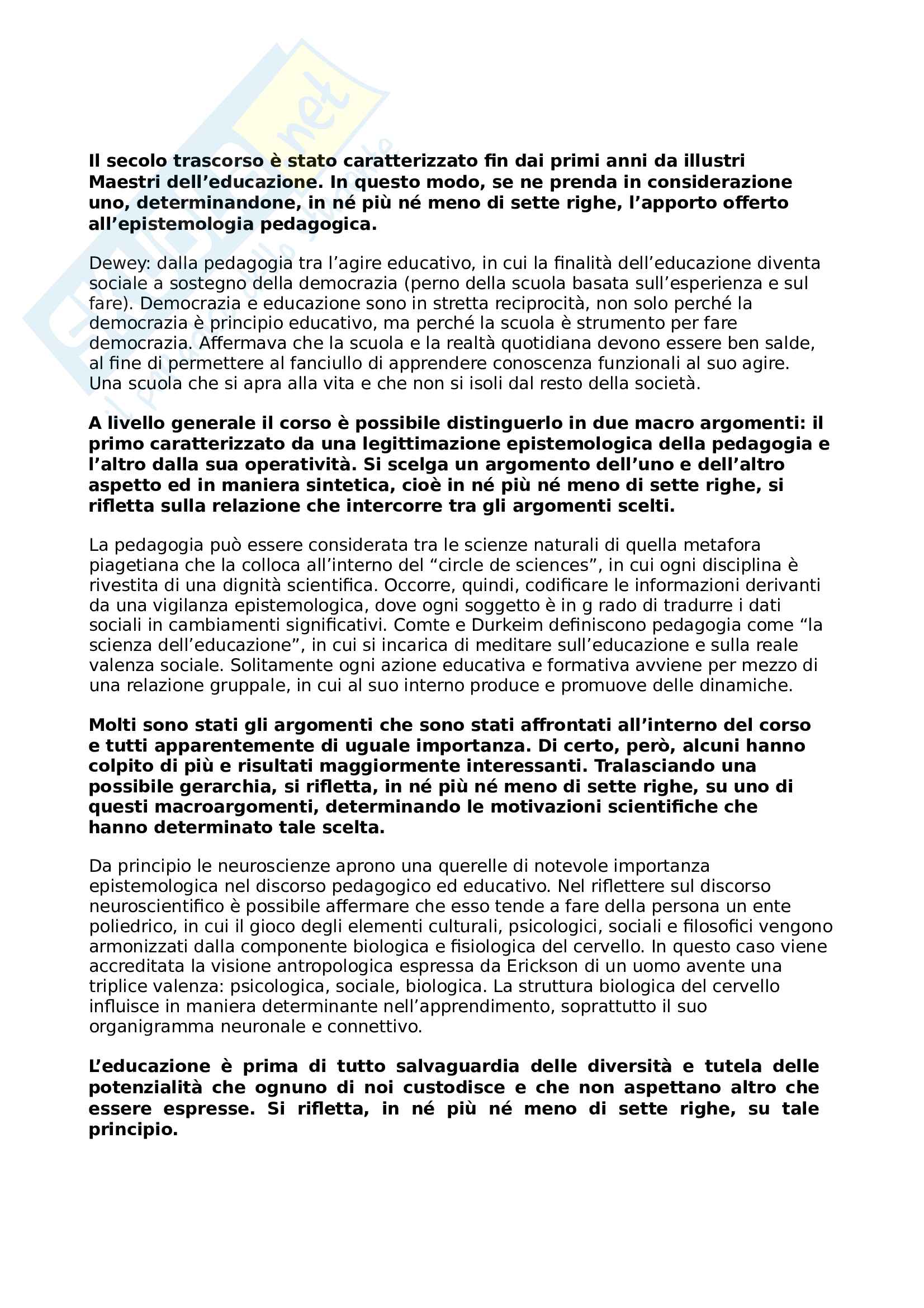 Domande Esame Pedagogia Generale E Sociale