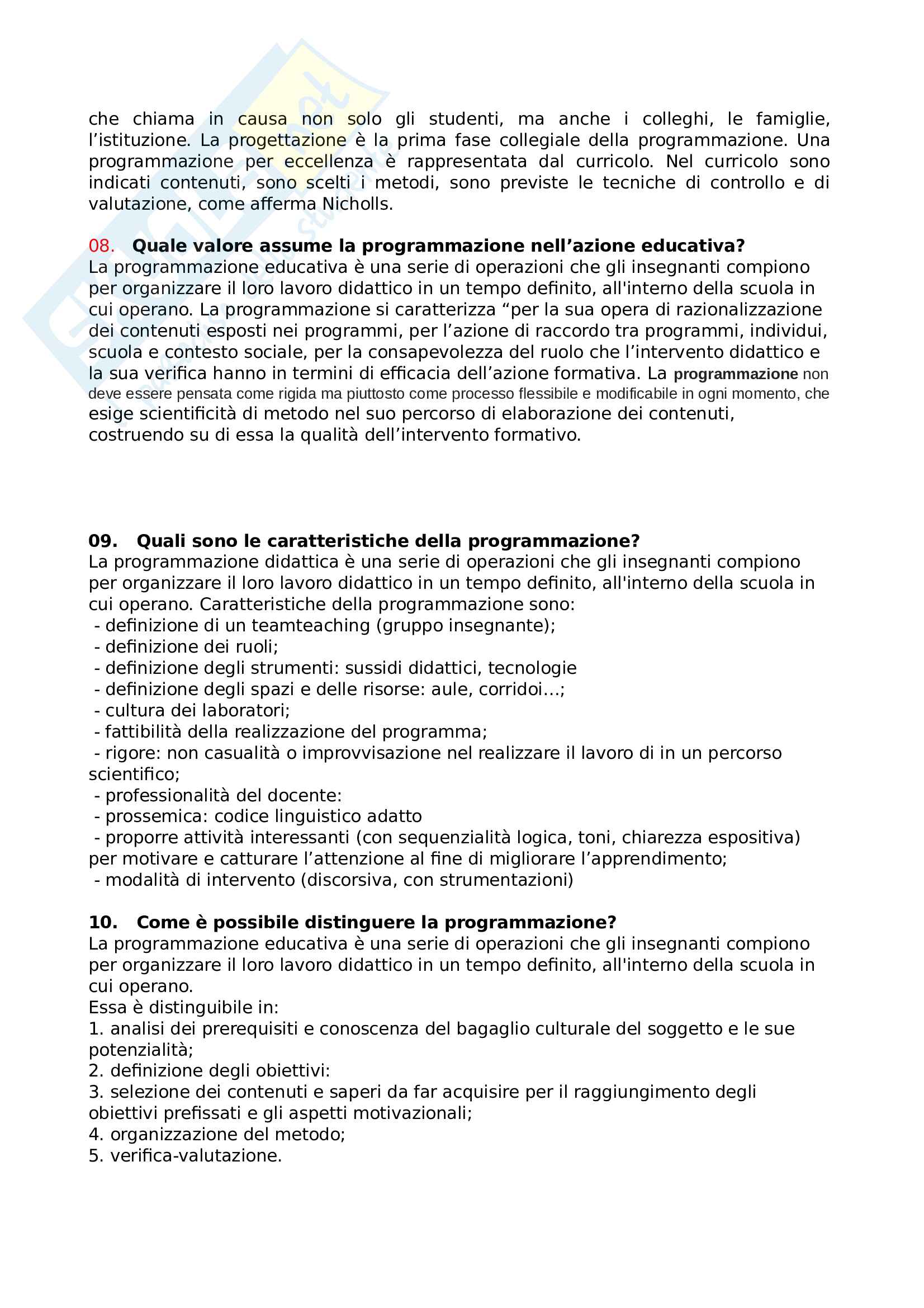 Domande Esame Pedagogia Generale E Sociale