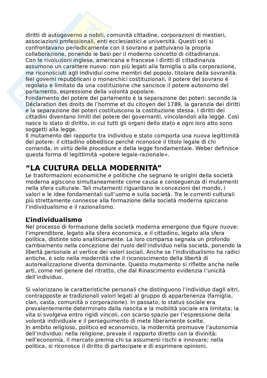 Riassunto esame Sociologia e metodologia della ricerca sociale, Prof. Bevilacqua Emiliano, libro consigliato Sociologia. I concetti di base, Bagnasco, Barbagli, Cavalli Pag. 21