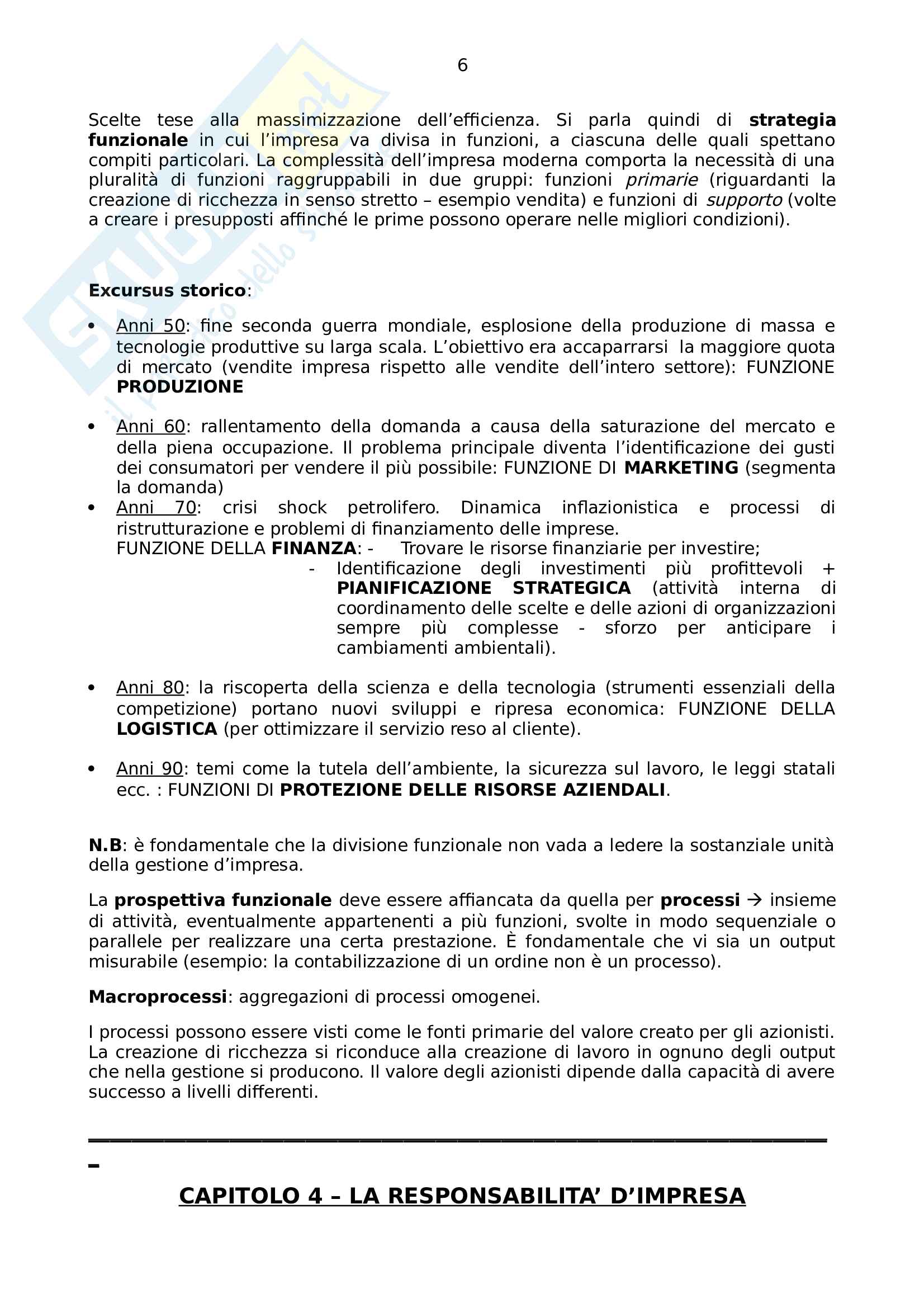Riassunto esame economia e gestione delle imprese, prof Casadio, libro consigliato Management. Economia e gestione delle imprese, Perrini, primo parziale Pag. 6
