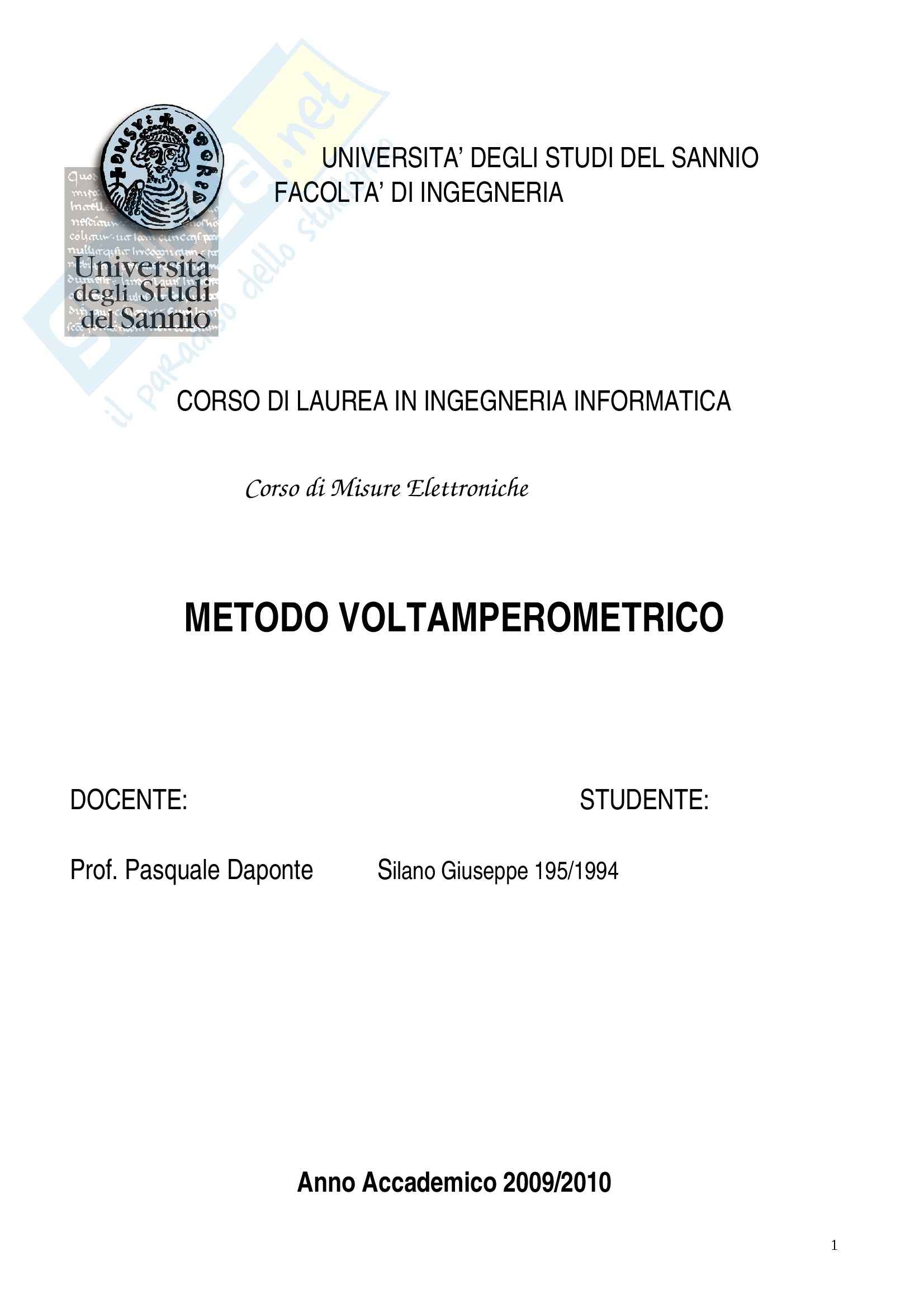 Amperometro a monte e a valle, Misure elettroniche Pag. 1
