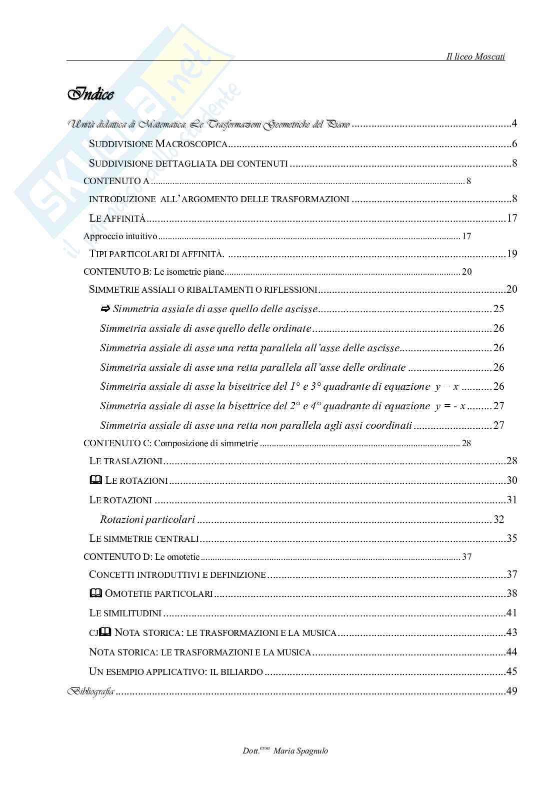 Trasformazioni geometriche nel piano: percorso didattico con Cabri Pag. 2