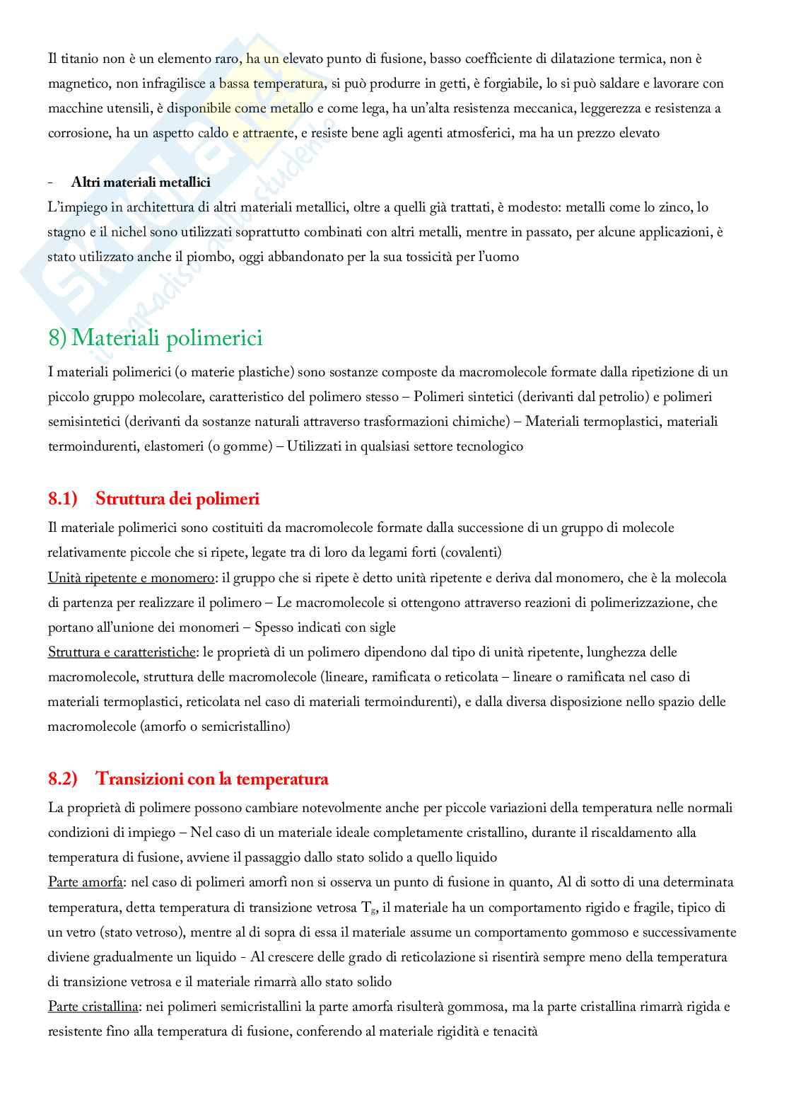 Riassunto esame Scienze e tecnologia dei materiali, Prof. Montanaro Laura, libro consigliato Introduzione ai materiali per l'architettura, Luca Bertolini, Matteo Gastaldi Pag. 26