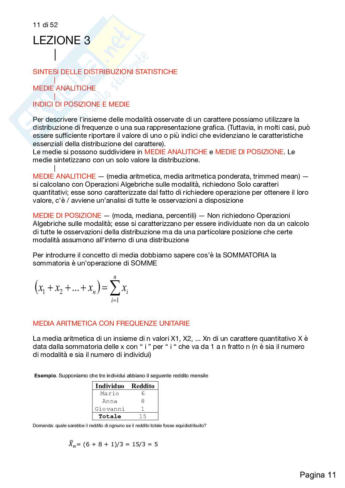 Appunti con integrazione del libro di corso di Statistica di base  Pag. 11