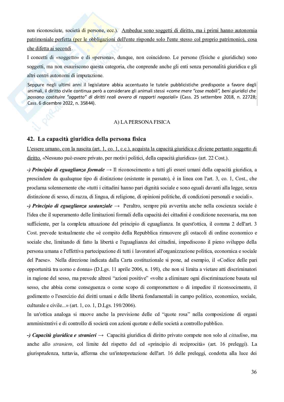 Riassunto esame Istituzioni di Diritto Privato, Prof. Schiavone Giovanni, libro consigliato Manuale di diritto privato (26^ edizione), Torrente, Schlesinger Pag. 36