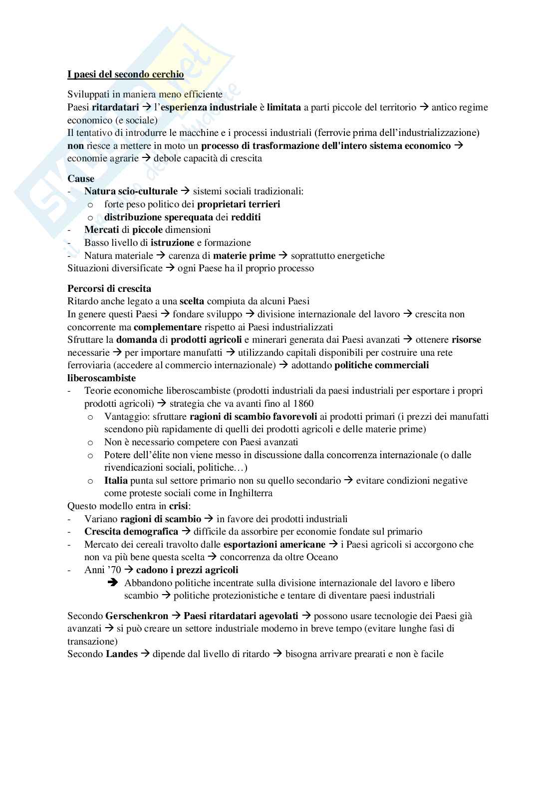 Riassunto esame Storia economica, Prof. Besana Claudio, libro consigliato Perchè l'Europa ha cambiato il mondo , Vera Zamagni Pag. 26