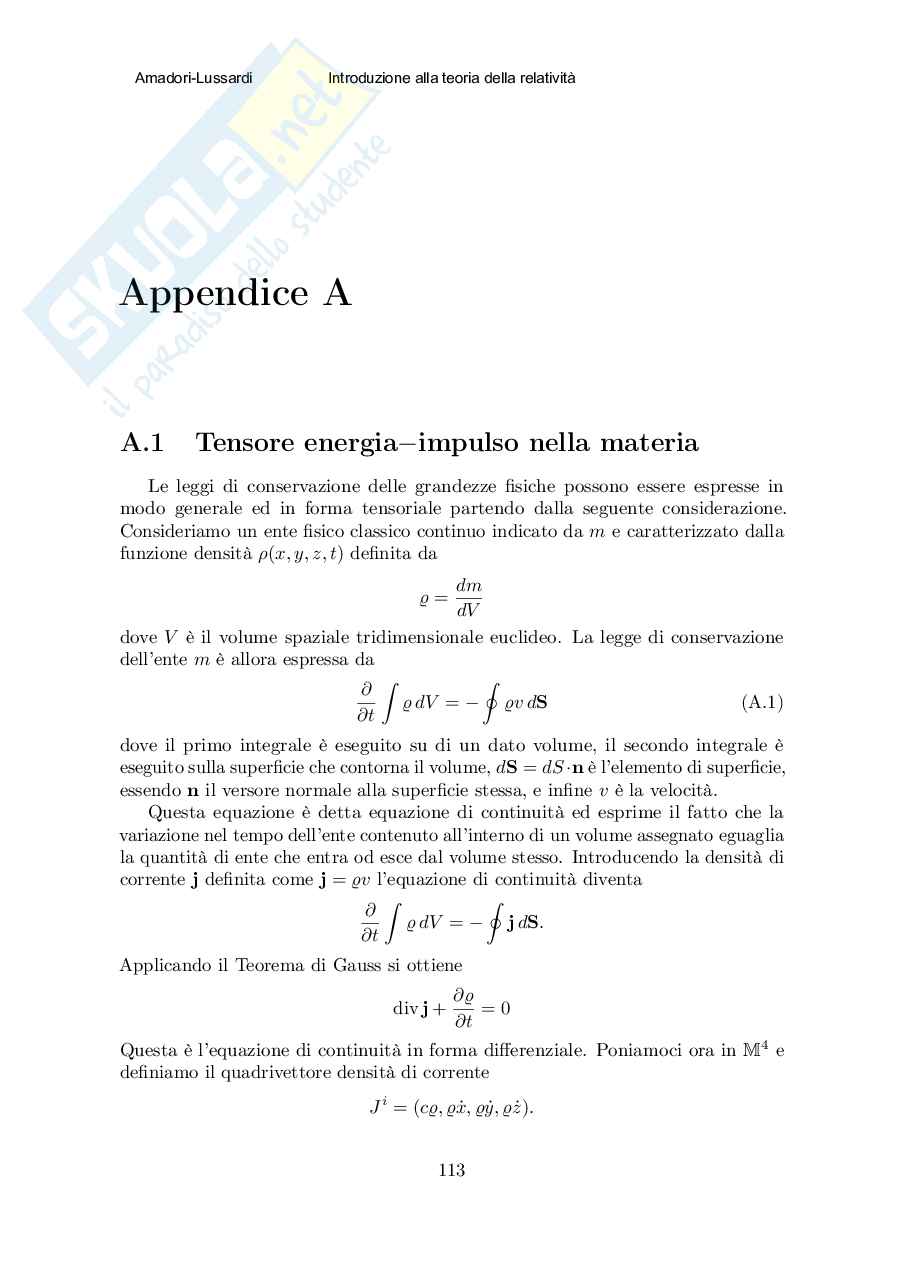 Introduzione alla relatività: Appendici Pag. 1