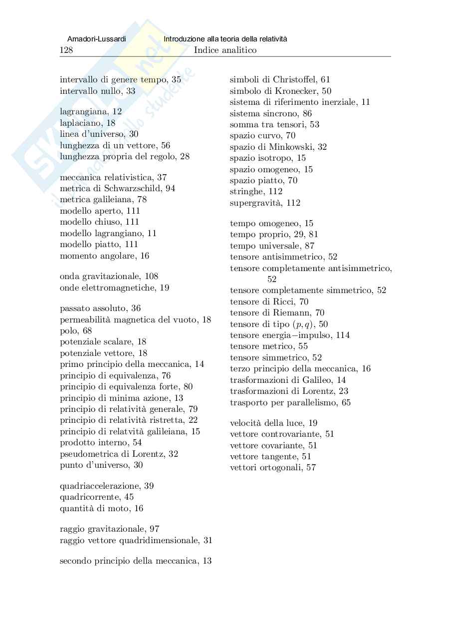 Introduzione alla relatività: Appendici Pag. 16