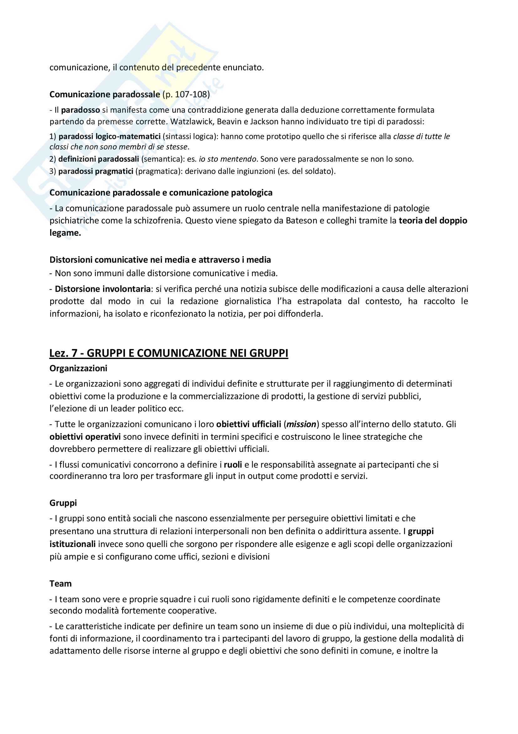 Appunti di Psicologia della comunicazione, prof. Mininni Pag. 11