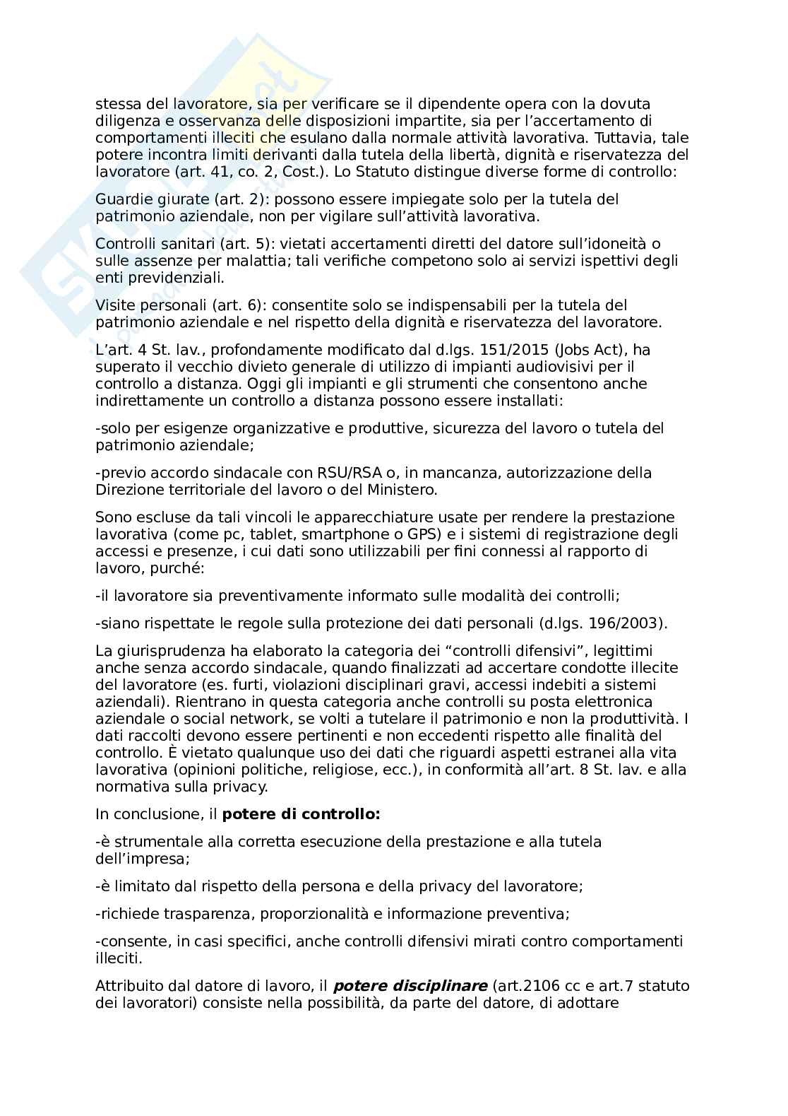 Poteri del datore di lavoro Pag. 2