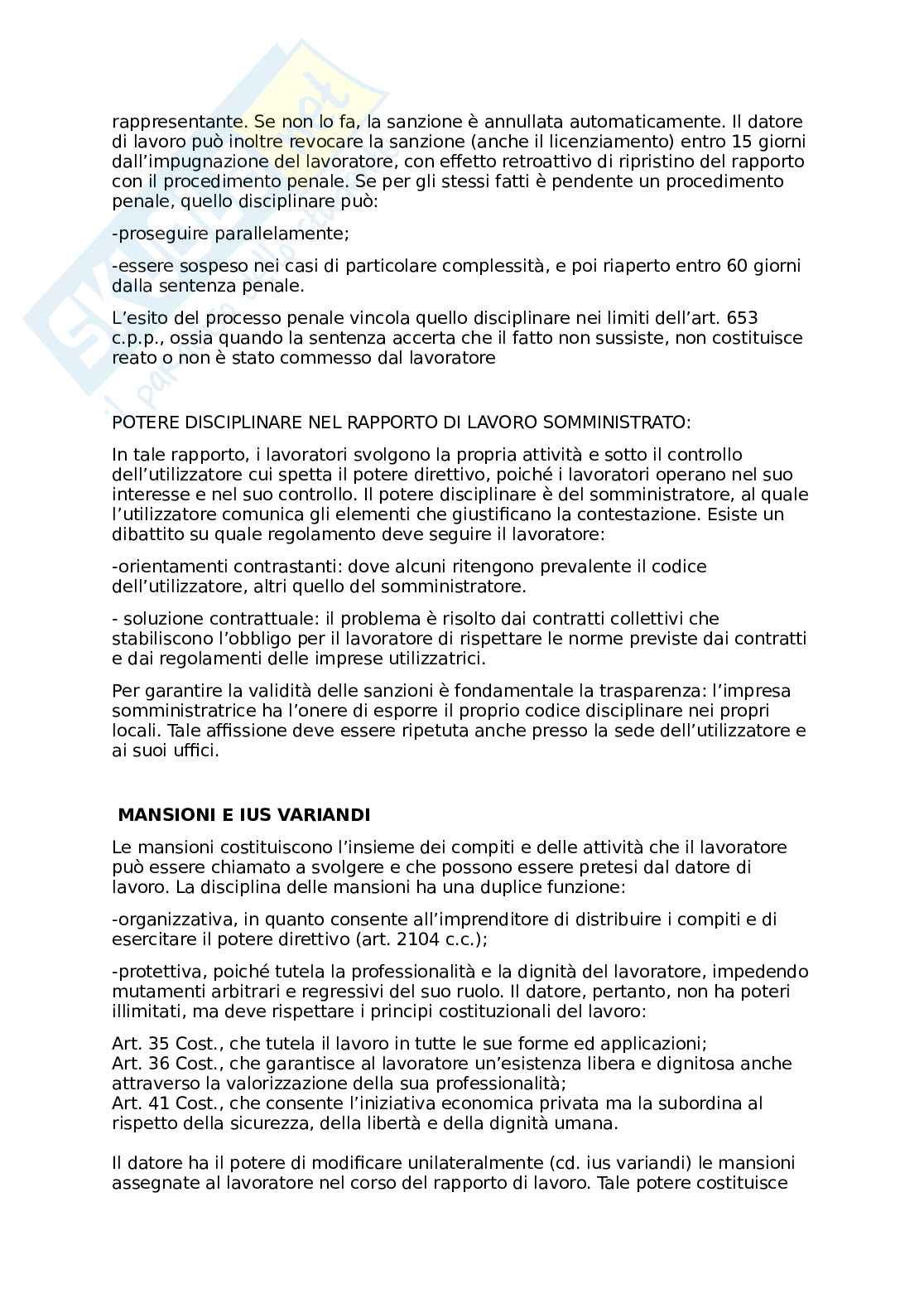 Poteri del datore di lavoro Pag. 6