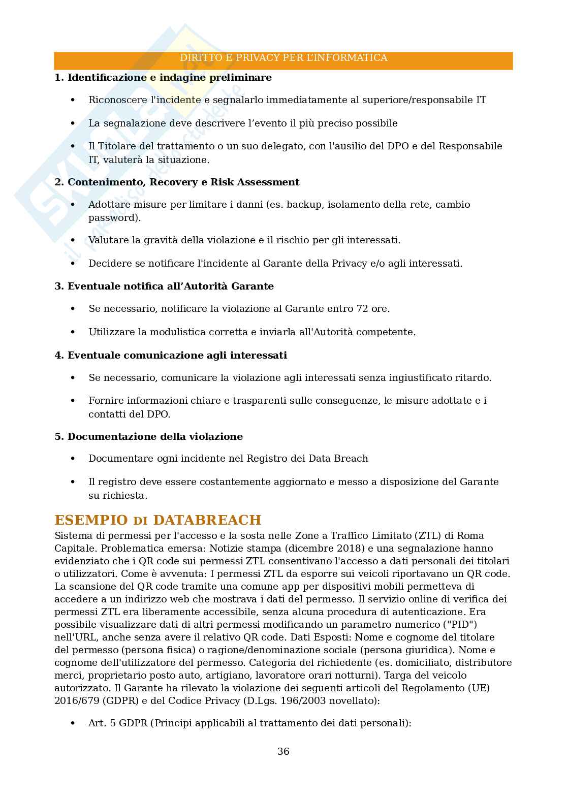 Appunti completi per Diritto e privacy per l'informatica Pag. 36
