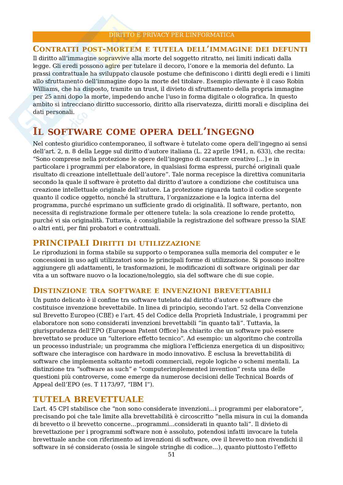 Appunti completi per Diritto e privacy per l'informatica Pag. 51