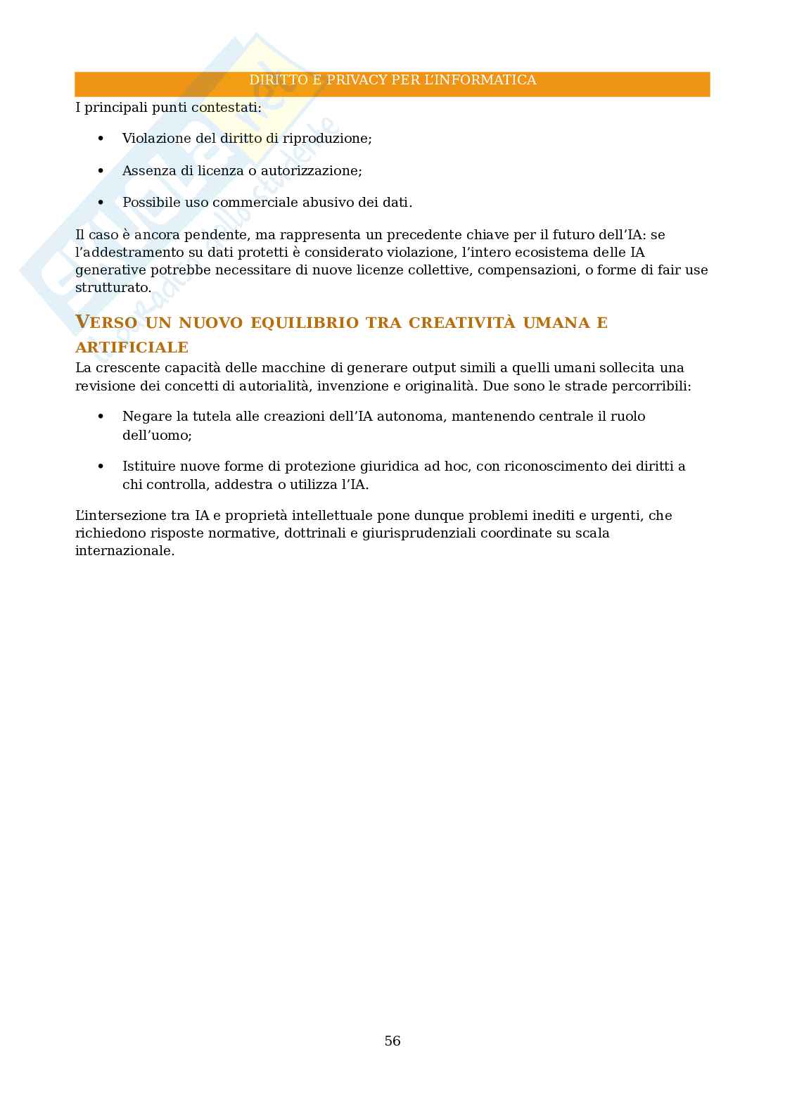 Appunti completi per Diritto e privacy per l'informatica Pag. 56