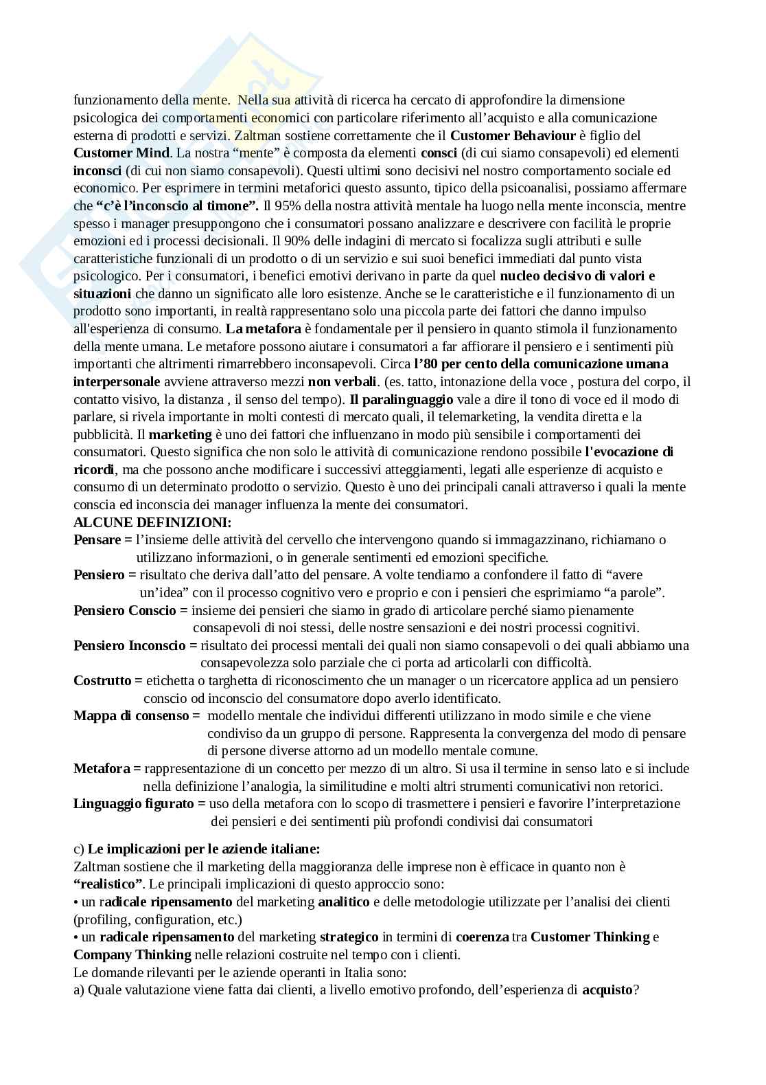 Appunti per esame sulla Sociologia e psicologia del consumo Pag. 2