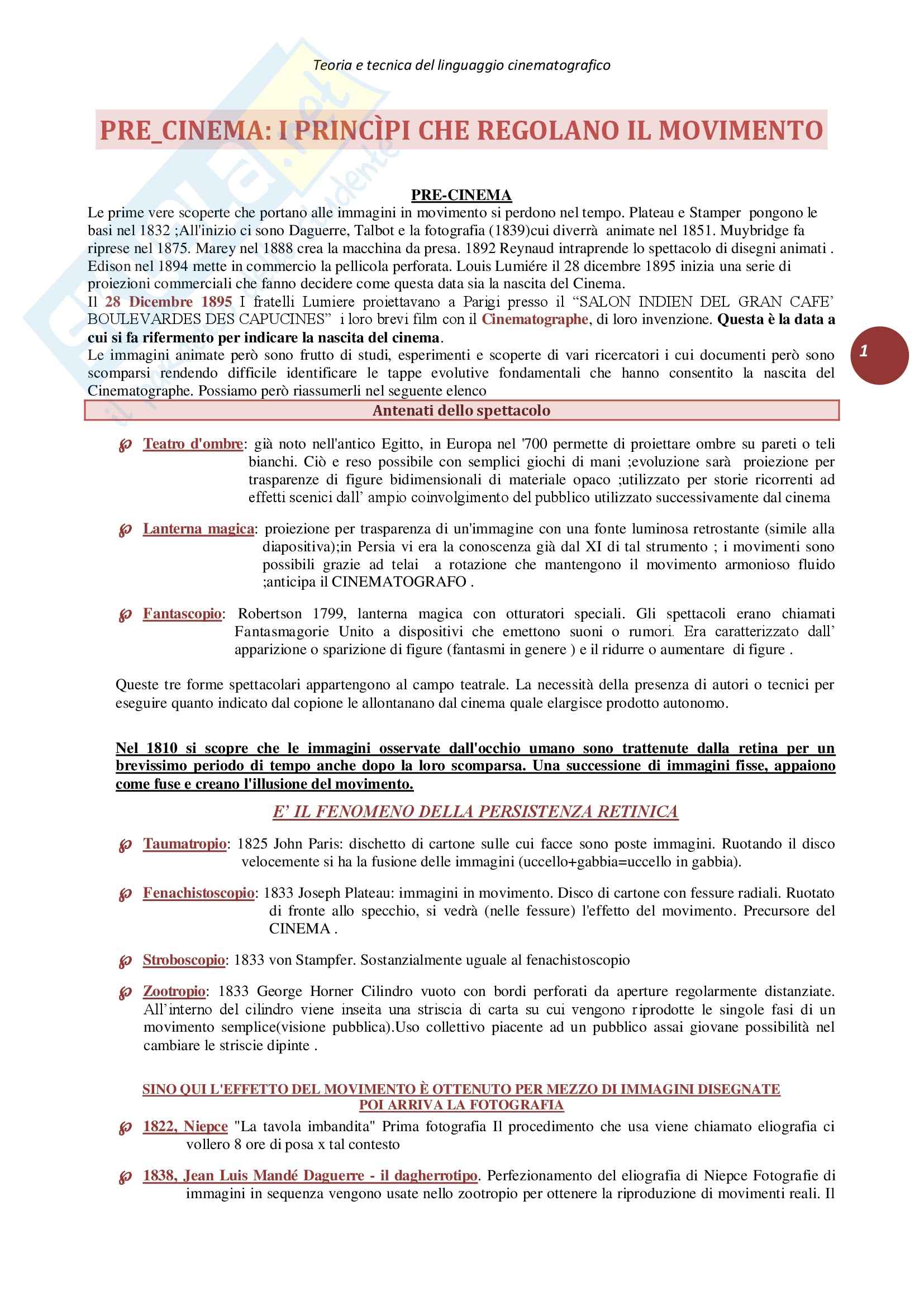 Storia del cinema - Appunti Pag. 1