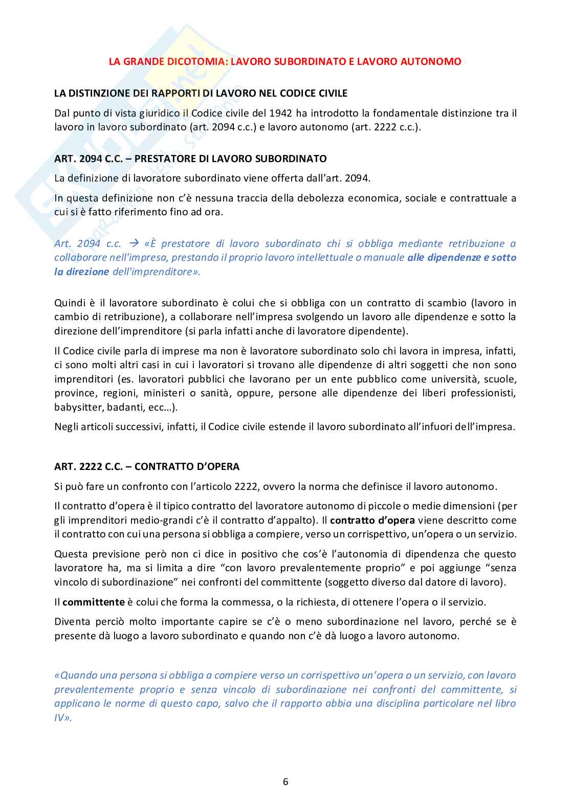 Appunti di Diritto del lavoro e del welfare Pag. 6
