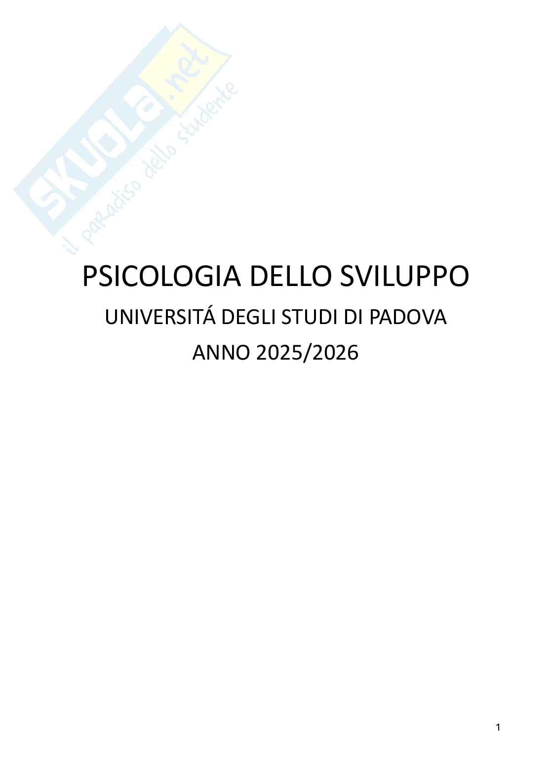 Appunti Psicologia dello sviluppo e dell'educazione Pag. 1