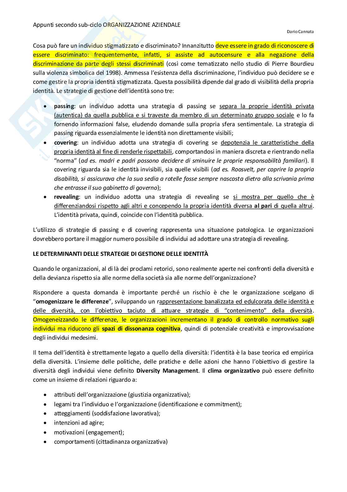 Appunti quinta parte di Organizzazione aziendale Pag. 1