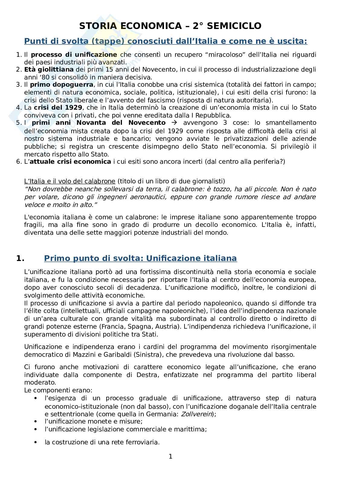 Storia economica - Secondo parziale Pag. 1