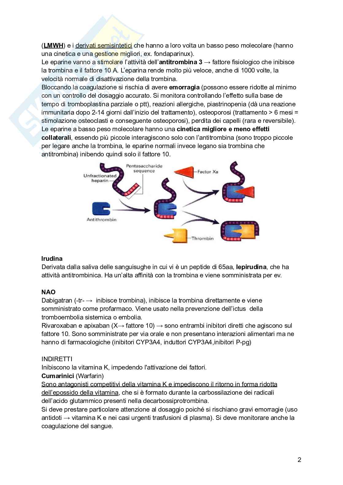 Farmaci anticoagulanti, della fibrinolisi e antiaggreganti e dislipidemie Pag. 2
