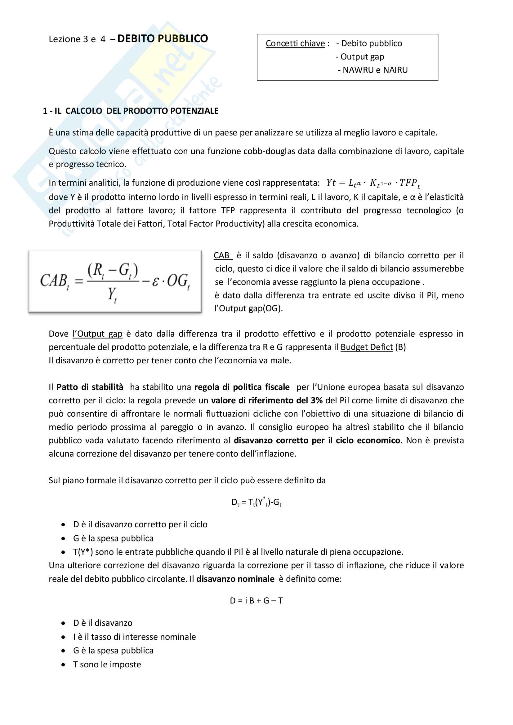 Politica economica - 1 Parziale Pag. 6