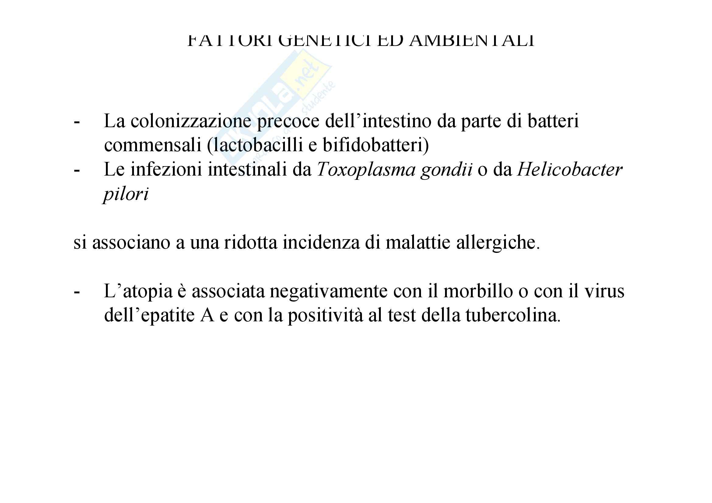 Immunologia - allergia fattori genetici e ambientali Pag. 16