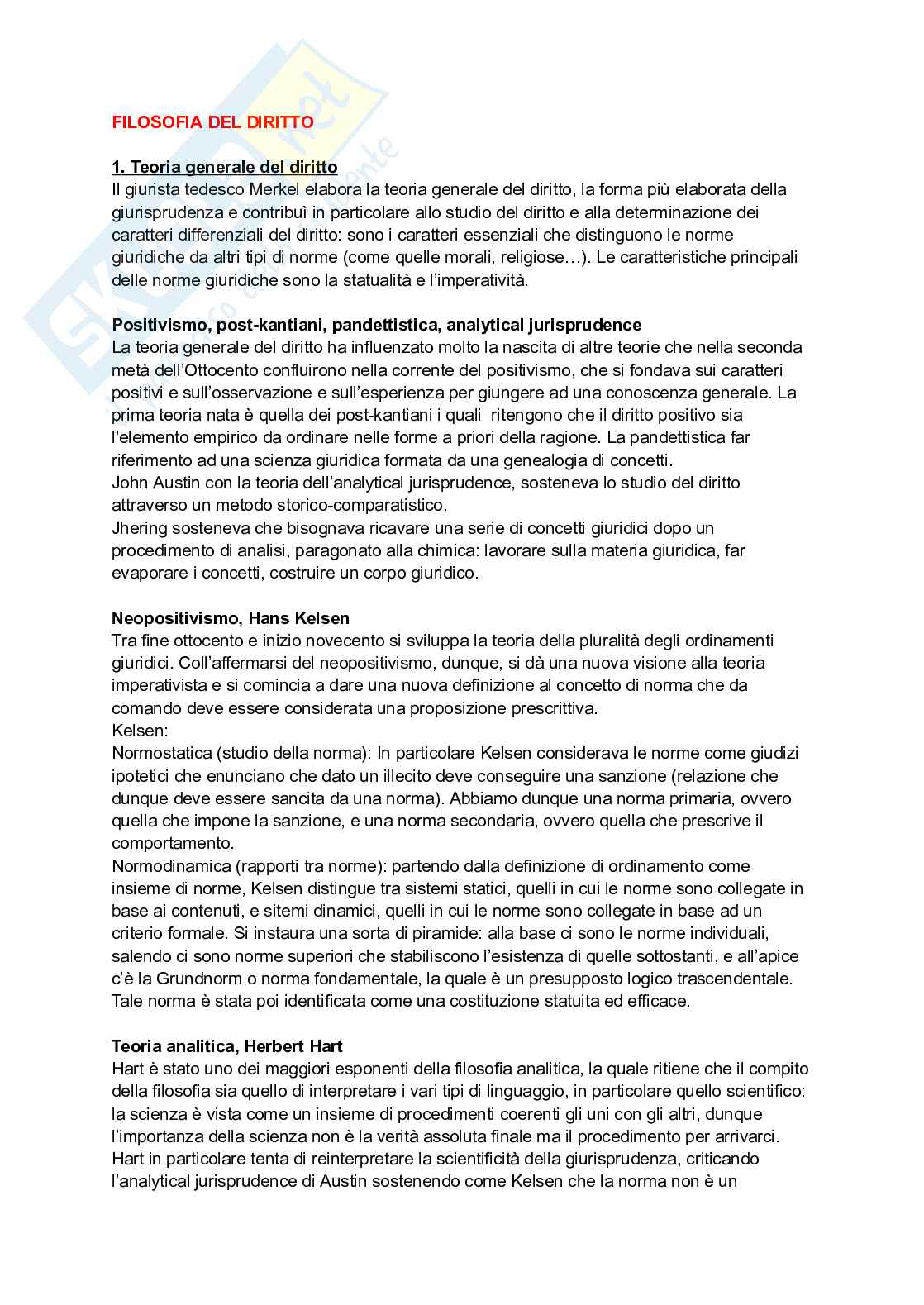 Riassunto esame Filosofia del diritto, Prof. Rotolo Antonino, libro consigliato Argomenti di teoria del diritto, Faralli Pag. 1
