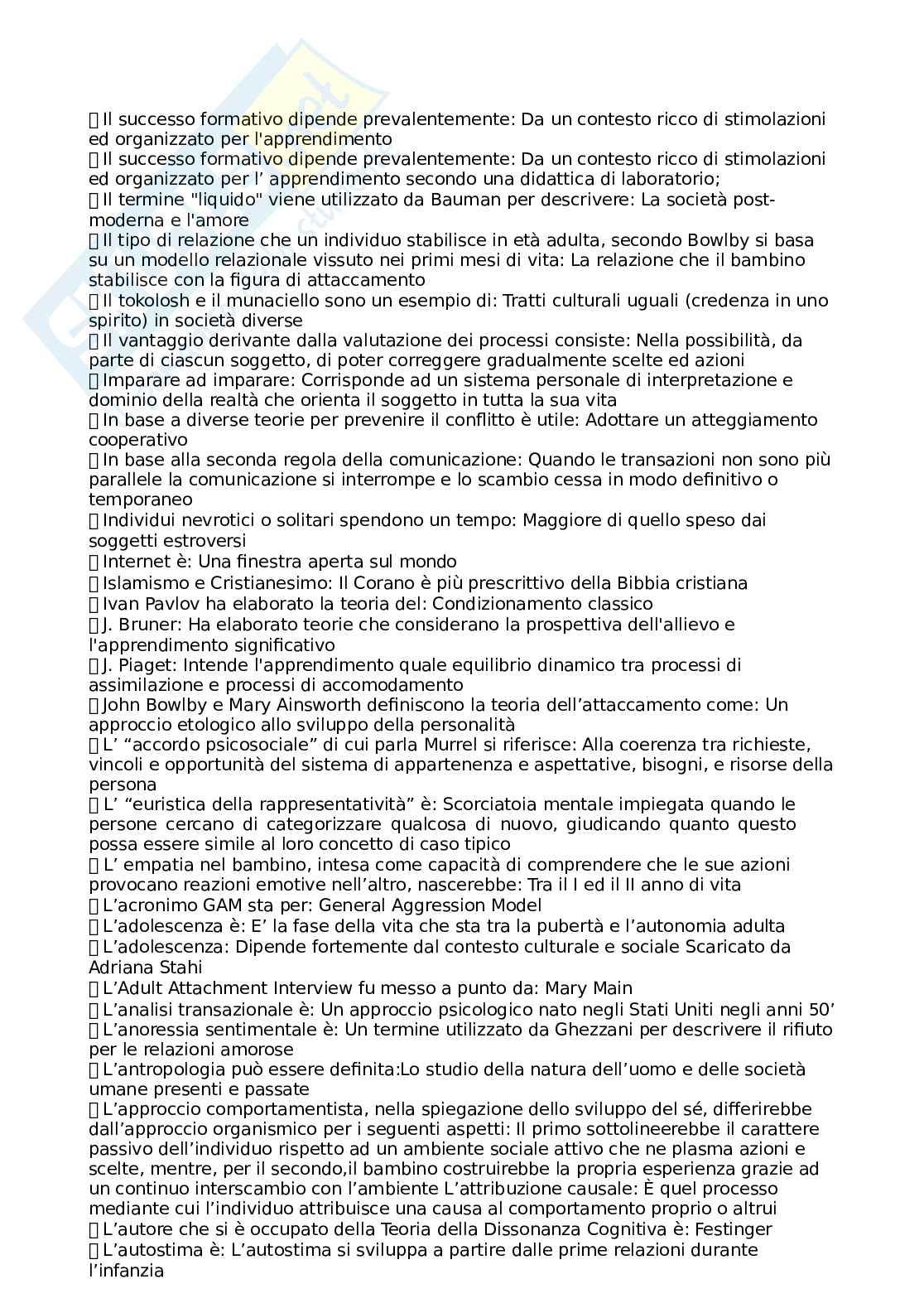 Domande e risposte esame di Psicologia dinamica Pag. 11