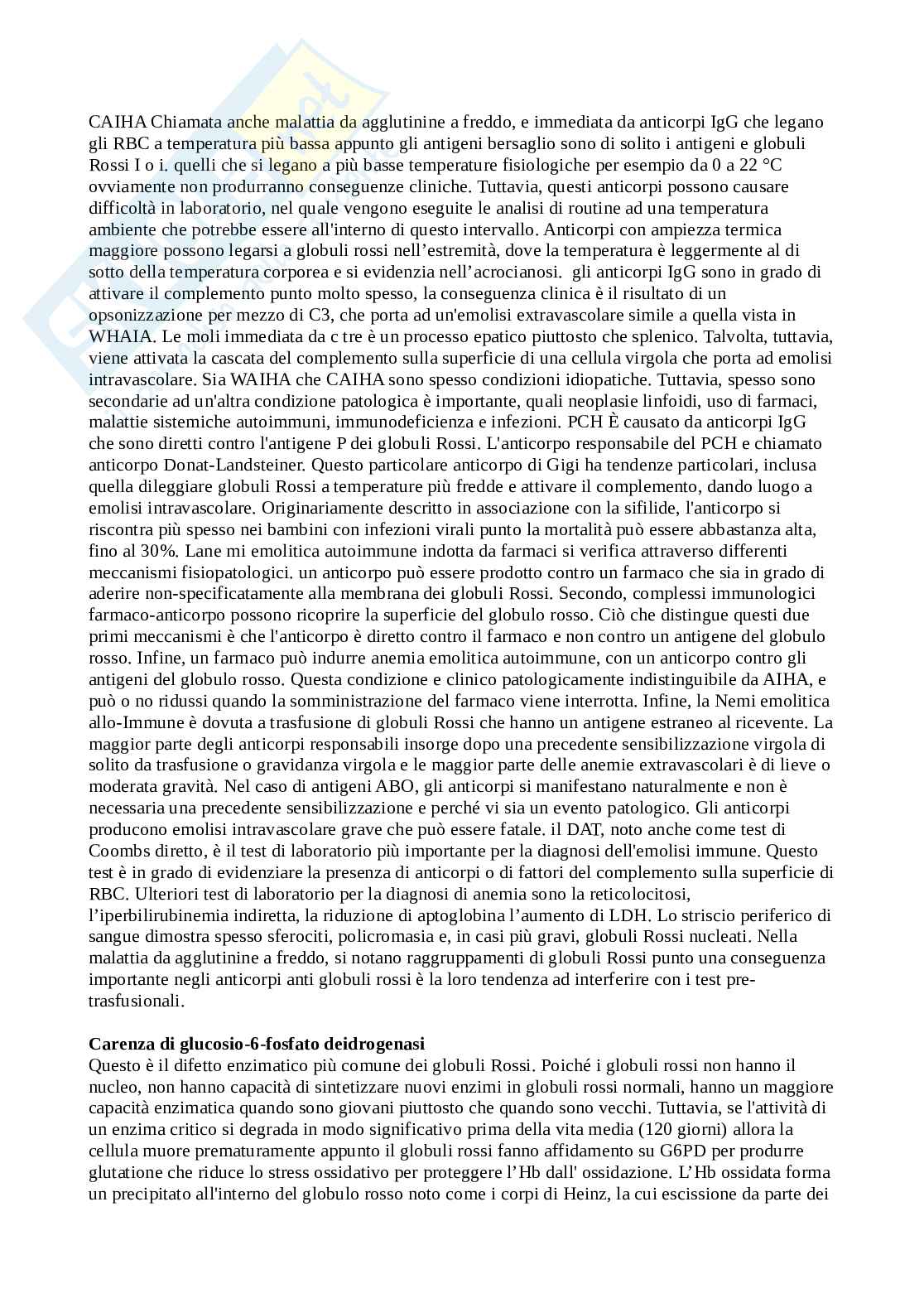 Tesina approfondita sulle anemie di analisi biochimiche per la diagnostica medica Pag. 6
