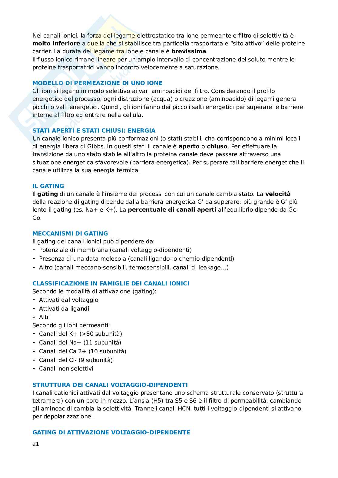 Fisiologia cellulare Pag. 21