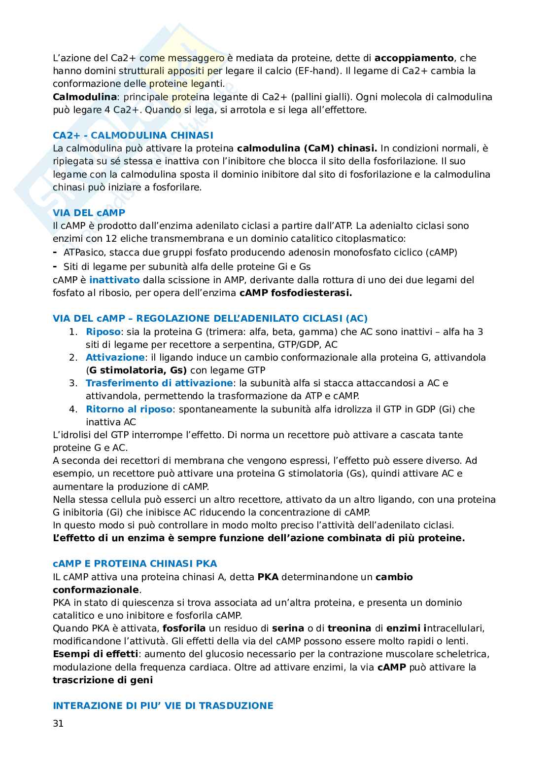 Fisiologia cellulare Pag. 31