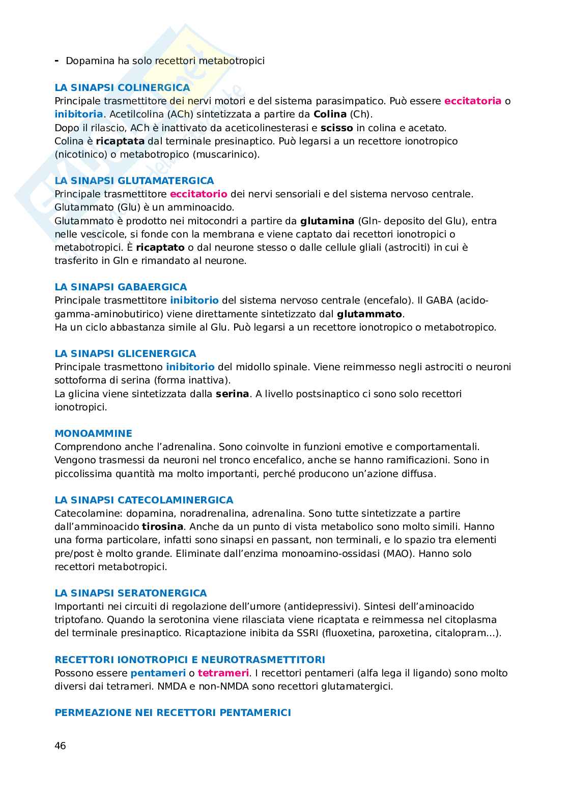 Fisiologia cellulare Pag. 46
