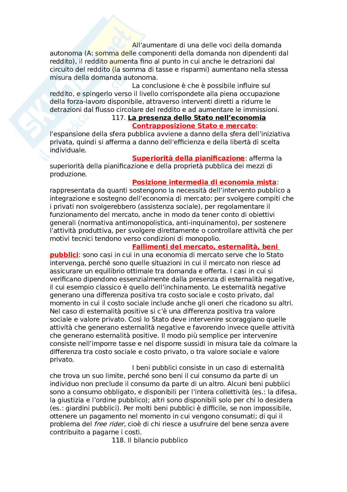 Appunti di Economia politica: tutte le tematiche studiate Pag. 66