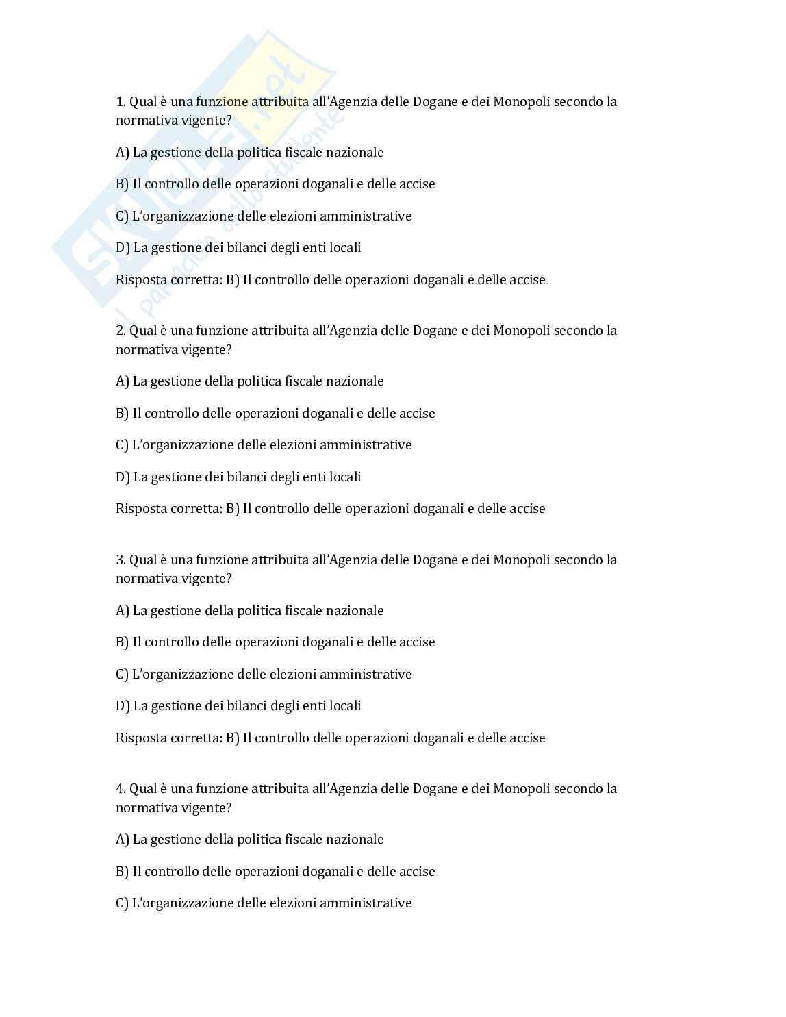 Paniere 2000 domande e risposte concorso pubblico per laureati agenzia dogane e monopoli Pag. 2