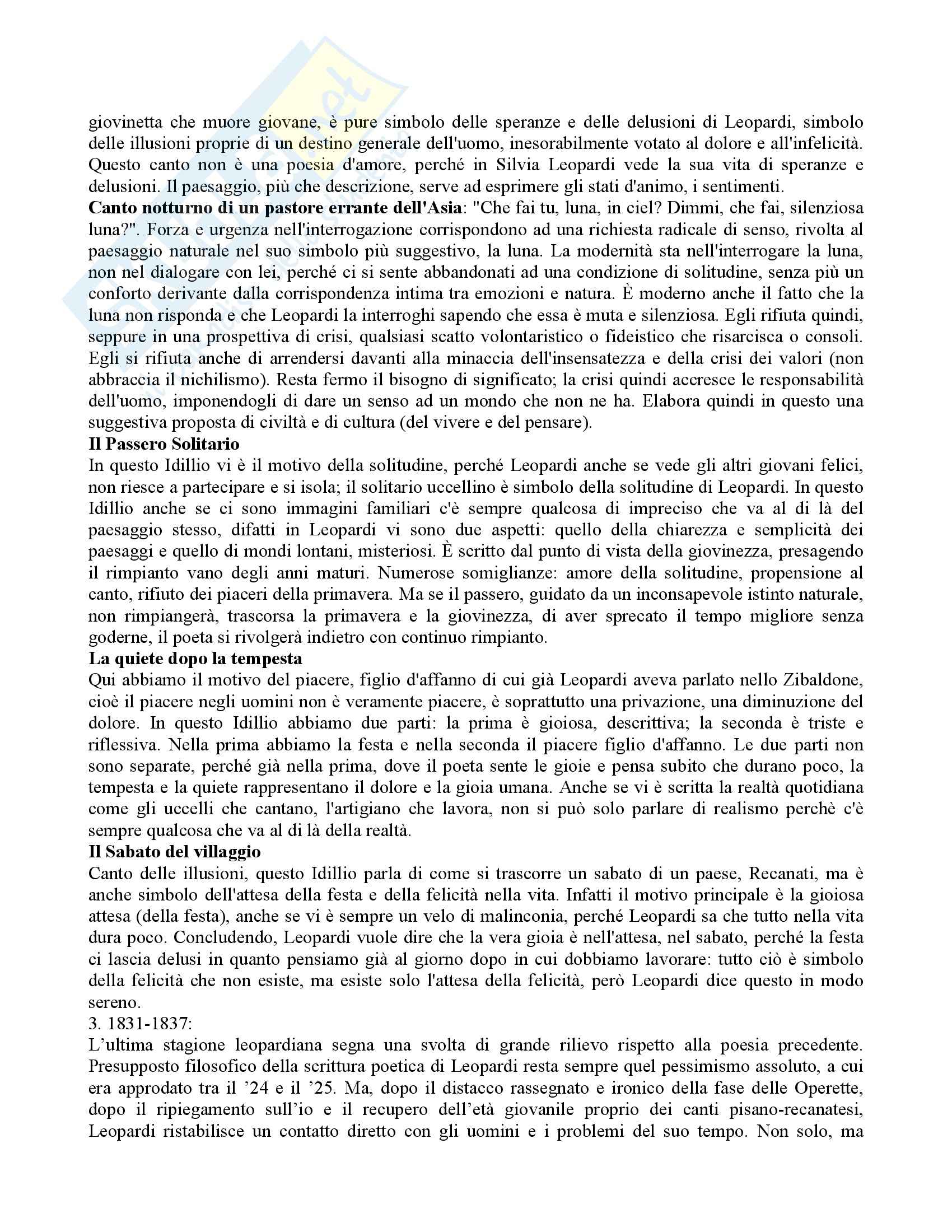 Letteratura italiana - Giacomo Leopardi Pag. 11