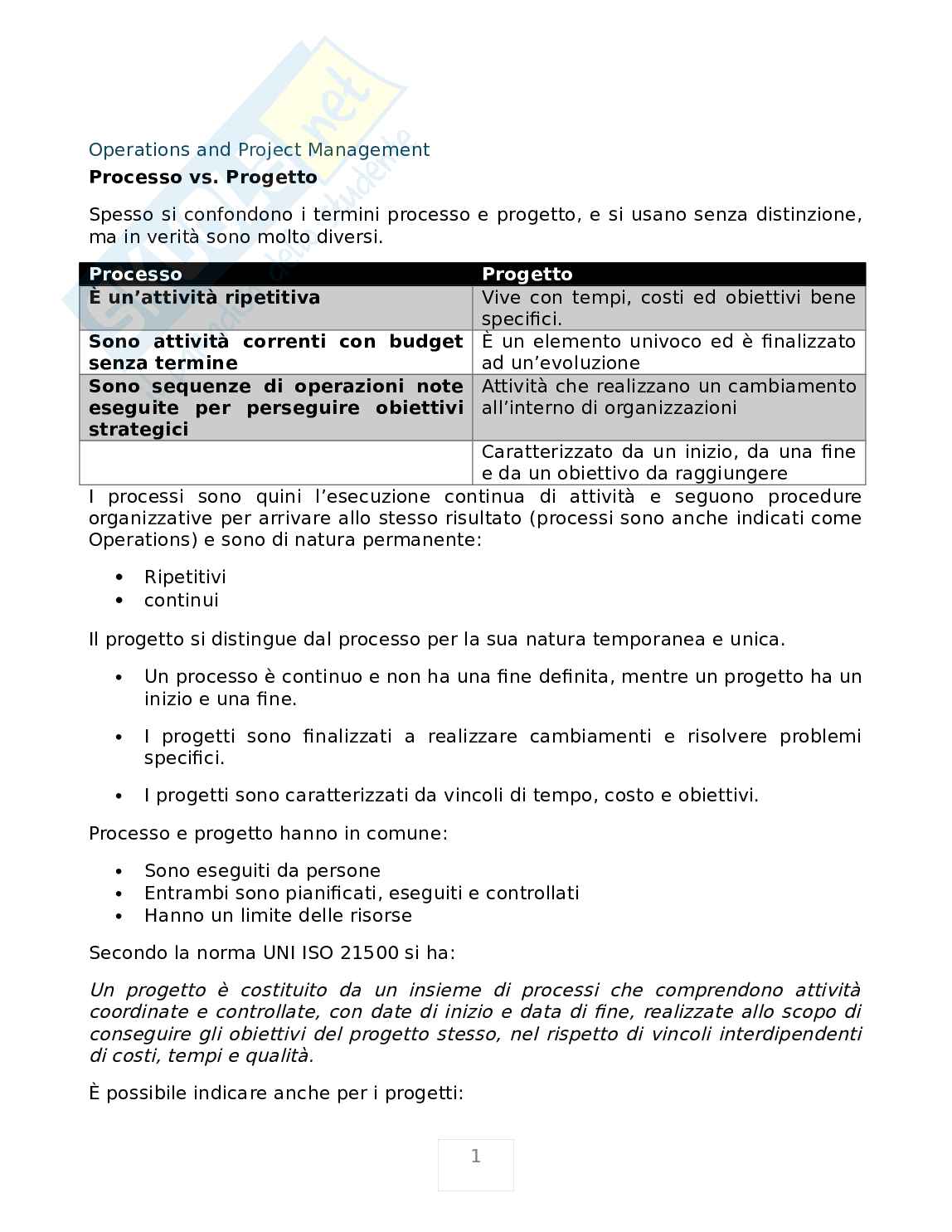 Project Management Pag. 1