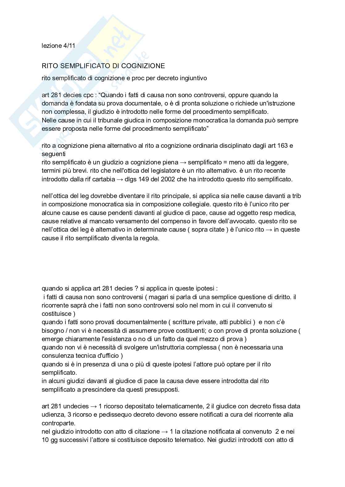 Appunti Diritto processuale civile, parte speciale Pag. 1
