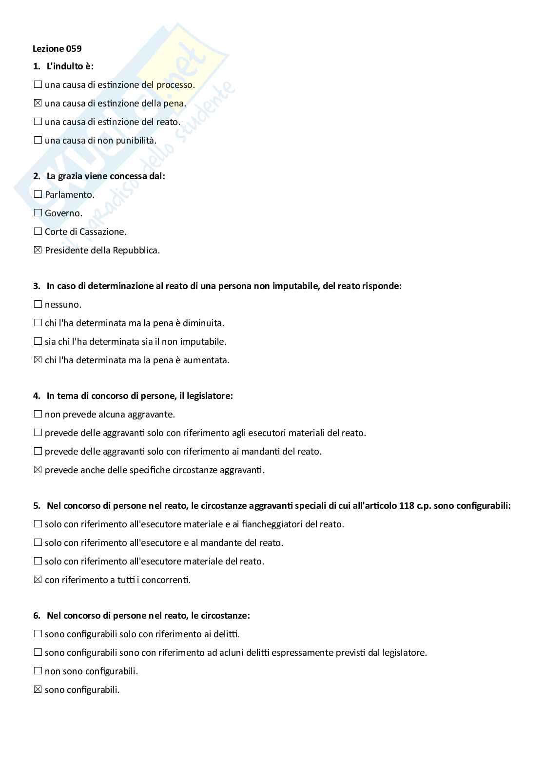 Paniere Diritto penale - Domande aperte e chiuse Pag. 76