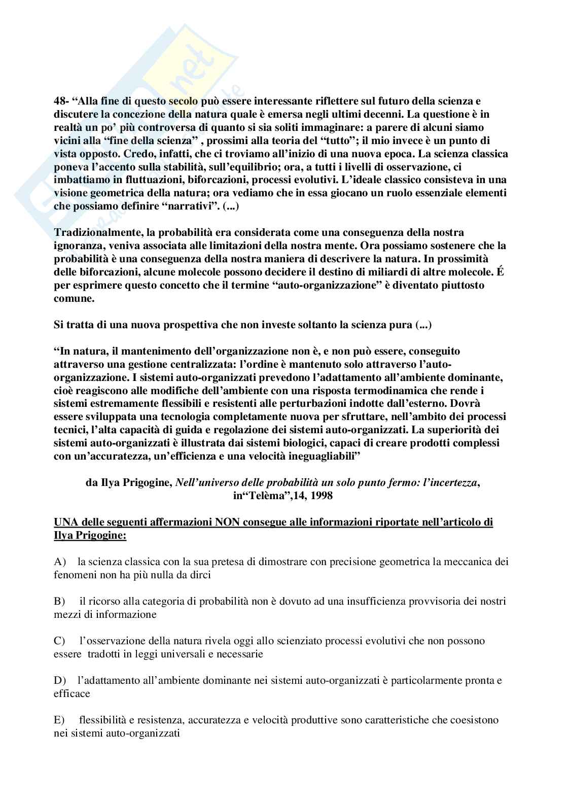 1999 Medicina: test di ammissione Pag. 16